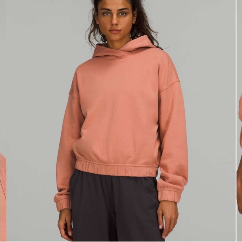 Lululemon Relaxed Cropped Hoodie Pink Savannah Size 8